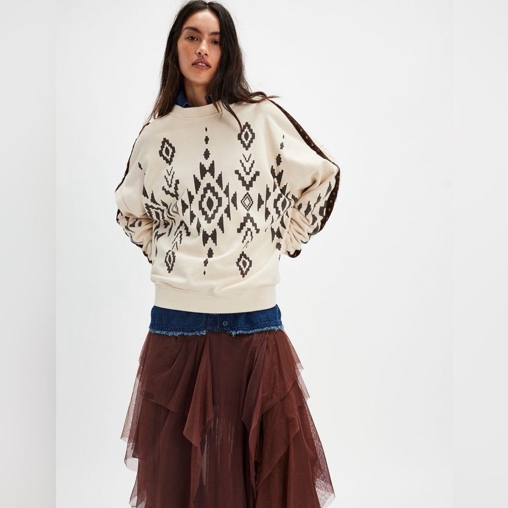 Free People Ragabond Austin Sweatshirt Size Small NWT